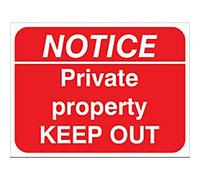 Warning Sign Private Property Wall Mounted PVC (Polyvinyl Chloride) 30 x 40 cm