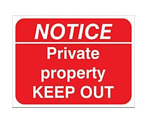 Warning Sign Private Property Wall Mounted PVC (Polyvinyl Chloride) 30 x 40 cm