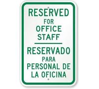 Warning Sign Reserved for Office Staff. Reservado para Personal De La Oficina Business Metal Tin Signs 8"x12"
