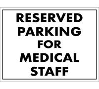 Warning Sign Reserved Parking For Medical Staff Tough Metal Poster Personalised Safety Sign For Outdoor Use,Indoor 20X30Cm