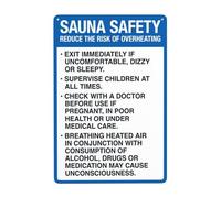 Warning Sign Retro Aluminum Metal Tin Sign, Sauna Safety Pool Spa Rules Signs, Vintage Style Funny Signs Wall Decor Art 8 X 12 Inches