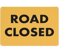Warning Sign - Road Closed, Aluminum Rust-Proof Security Sign, for Construction Areas, Natural Disasters, Outdoor Use, 12x8 inch