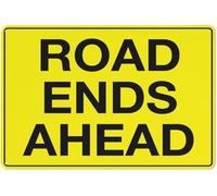 Warning Sign - Road Ends Ahead, Reflective Aluminum Metal Sign with Symbol, for Rural Roads, Dead Ends, Indoor Outdoor Use, 12x16 inch