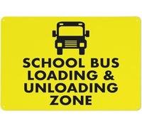 Warning Sign - School Bus Loading & Unloading Zone, Aluminum Rust-Proof Safe Sign, for Schools, Bus Stops, Driveway Alerts, 12x16 inch