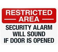 Warning Sign: Security Alarm Will Sound If Door Is Opened, Exit Security Metal Sign, suitable for exits, alerts to alarm trigger 12x8 Inch
