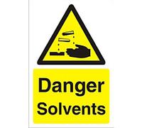 Warning Sign Solvents Freestanding Corrugated Board 30 x 20 cm