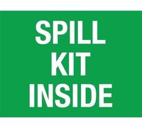 Warning Sign - Spill Kit Inside, Rust Free Aluminum Metal Sign, Weather Resistant, Durable, for Labs, Industrial Areas, 12x8 inch