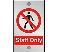 Warning Sign Staff Only Adhesive Acrylic 20 x 12 cm