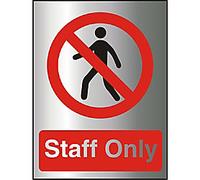 Warning Sign Staff Only Adhesive Acrylic 20 x 15 cm