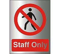 Warning Sign Staff Only Adhesive Aluminium 20 x 15 cm