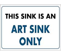 Warning Sign This Sink Is An Art Sink Only Rust-Proof Tin Metal Sign Plaque Durable Tin Poster Metal For Indoor,Outdoor Use 20X30Cm