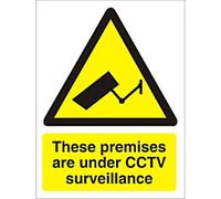 Warning Sign Under CCTV Adhesive Plastic 40 x 30 cm