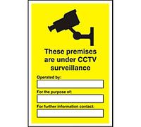 Warning Sign Under CCTV Adhesive Plastic 60 x 40 cm