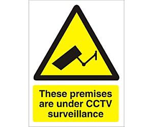 Warning Sign Under CCTV Adhesive Vinyl 20 x 15 cm