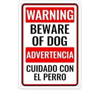 Warning Sign - Warning Beware Of Dog, Aluminum Metal Tin Sign, for Safeguard Restriction Zones, Private Areas, 12x16 inch