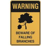 Warning Sign - Warning Beware Of Falling Branches, Aluminum Outdoor Sign, for House, Business, Gardens, 12x16 inch