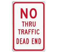 Warning sign warning plaque no thru traffic,dead end red dead traffic signs end sign no outlet thru not a through street courtyard decoration office sign outdoor & indoor safety sign 8×12 INCH