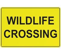 Warning Sign - Wildlife Crossway Bright Yellow, Reflective Aluminum Metal Sign with Symbol, for Rural Roads, Animal Habitats, 12x16 inch