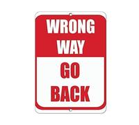 Warning Sign Wrong Way Go Back Traffic Sign Road Sign Business Sign 6X8 Inches Aluminum Metal Tin Sign