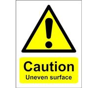 Warning Signs A5 Caution Uneven Surface - 1.2mm Rigid Plastic 300mm x 200mm Case (Pack of 5)