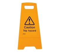 Warning Signs - Caution trip hazard (free-standing floor sign) - Yellow Polypropylene