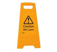 Warning Signs - Caution wet paint (free-standing floor sign) - Yellow Polypropylene