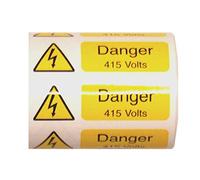 Warning Signs - Danger 415 Volts - S/A Vinyl ON A ROLL