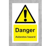Warning signs Danger asbestos hazard Safety sign - 1.2mm Rigid plastic 400mm x 300mm