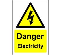Warning signs Danger electricity Safety sign - Self adhesive sticker 300mm x 200mm