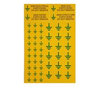 Warning Signs - Earth BONDING Labels/Symbols - S/A Vinyl - 5 Sheets