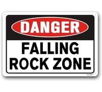 Warning Signs,Falling Rock Zone Sign,Street Road Warning Sign "Danger - Falling Rock Zone" 8"X12" Metal Aluminum Sign