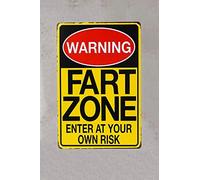 Warning Signs Fart Zone Enter at Your Own Risk Vintage 8x12 Inch