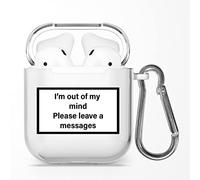 Warning Signs Quotes Name Text Soft TPU Clear Case Cover for AirPods 1 & 2 - Please Leave a Message