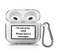 Warning Signs Quotes Name Text Soft TPU Clear Case Cover for AirPods 3 - Please Leave a Message