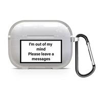 Warning Signs Quotes Name Text Soft TPU Clear Case Cover for AirPods Pro 3 - Please Leave a Message