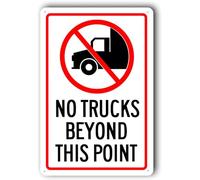 Warning Signs, Traffic Notice Sign, No Trucks Signs "No Trucks Beyond This Point" Metal Aluminum Sign 12x16 Inch