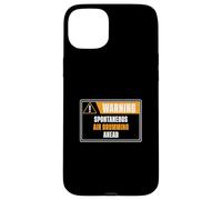 Warning Spontaneous Air Drumming Ahead Funny Drumset Drummer Case for iPhone 15 Plus