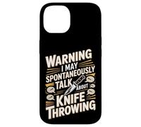 Warning Spontaneously Talk Knife Throwing Case for iPhone 14