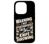 Warning Spontaneously Talk Knife Throwing Case for iPhone 14 Pro