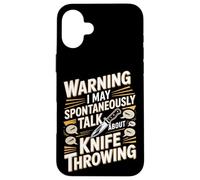 Warning Spontaneously Talk Knife Throwing Case for iPhone 16 Plus