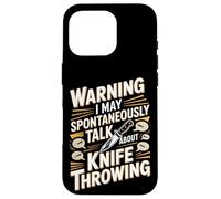 Warning Spontaneously Talk Knife Throwing Case for iPhone 16 Pro