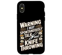 Warning Spontaneously Talk Knife Throwing Case for iPhone X/XS