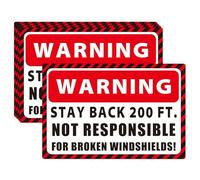 Warning Stay Back 200Ft Stickers Not Responsible for Broken Windshields Truck Sticker Sign 5 Pcs Car Safety Vinyl Decal For Construction Truck End Dump Truck 12 x 8 Inch
