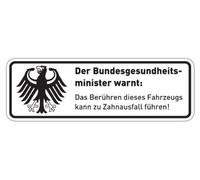 Warning Sticker Art. 002 in Oldschool Style, German Ministry of Health Warning (in German Language), White