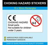 Warning Stickers Choking Hazard Sticky Labels 15x30mm - Pack of 500 Choking Safety Signs Self Adhesive Labels, Sticky Back Paper Label Stickers for Warning, Caution Adhesive Label Sticker Pack
