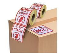 Warning Stickers Do Not Stack - Self Adhesive Labels Pack of 1000 Bright Red, Safety Signs for Moving House, Fragile Label Stickers for Packing Box Labels and Storage, Adhesive Paper Sticker Pack