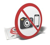 Warning Stickers - Photos Forbidden - 3 Round Stickers - 10 cm
