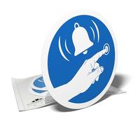 Warning Stickers, Press the Doorbell, Ring Before Enter, 3 Round Stickers, 9.5 cm