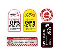 Warning Stickers Set- 15x12.3x0.1cm | GPS Tracking Warning Decals, 2 Sets For Truck SUVs Bicycle Motorcycle Anti-Theft Safety Alert Sticker