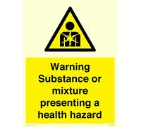 Warning Substance or mixture presenting a health hazard Sign - 300x400mm - A3P